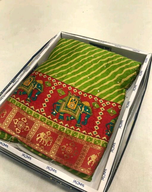 Kgm Non Catalogue Bandhani Patola Hathiless Silk Designer Saree Catalogue